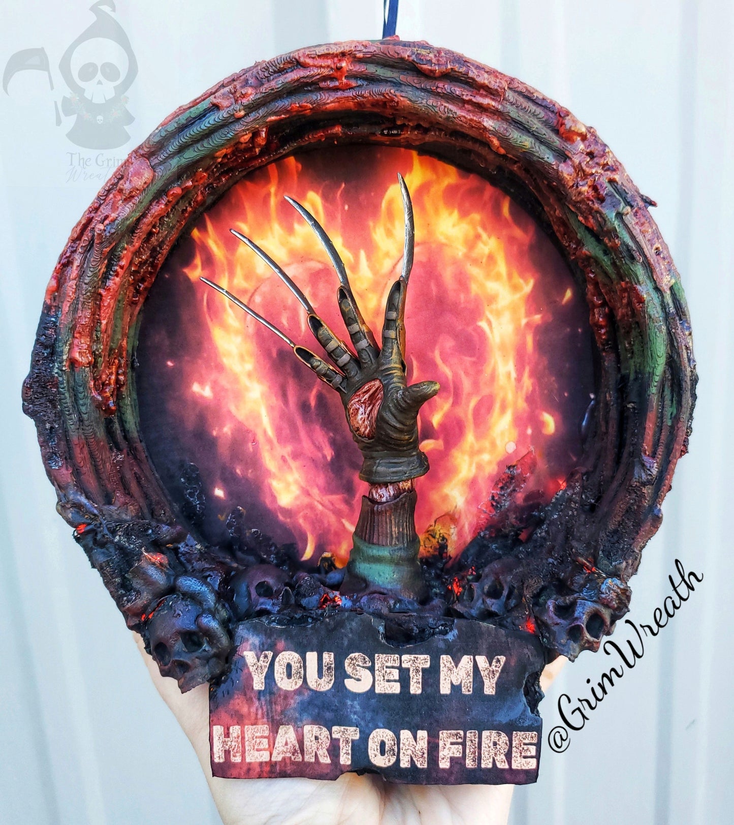 Heart on Fire Mini Wreath