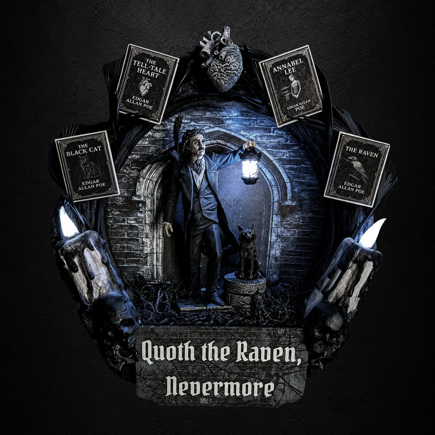 Poe's Shadow Mini Wreath + Collector's Card