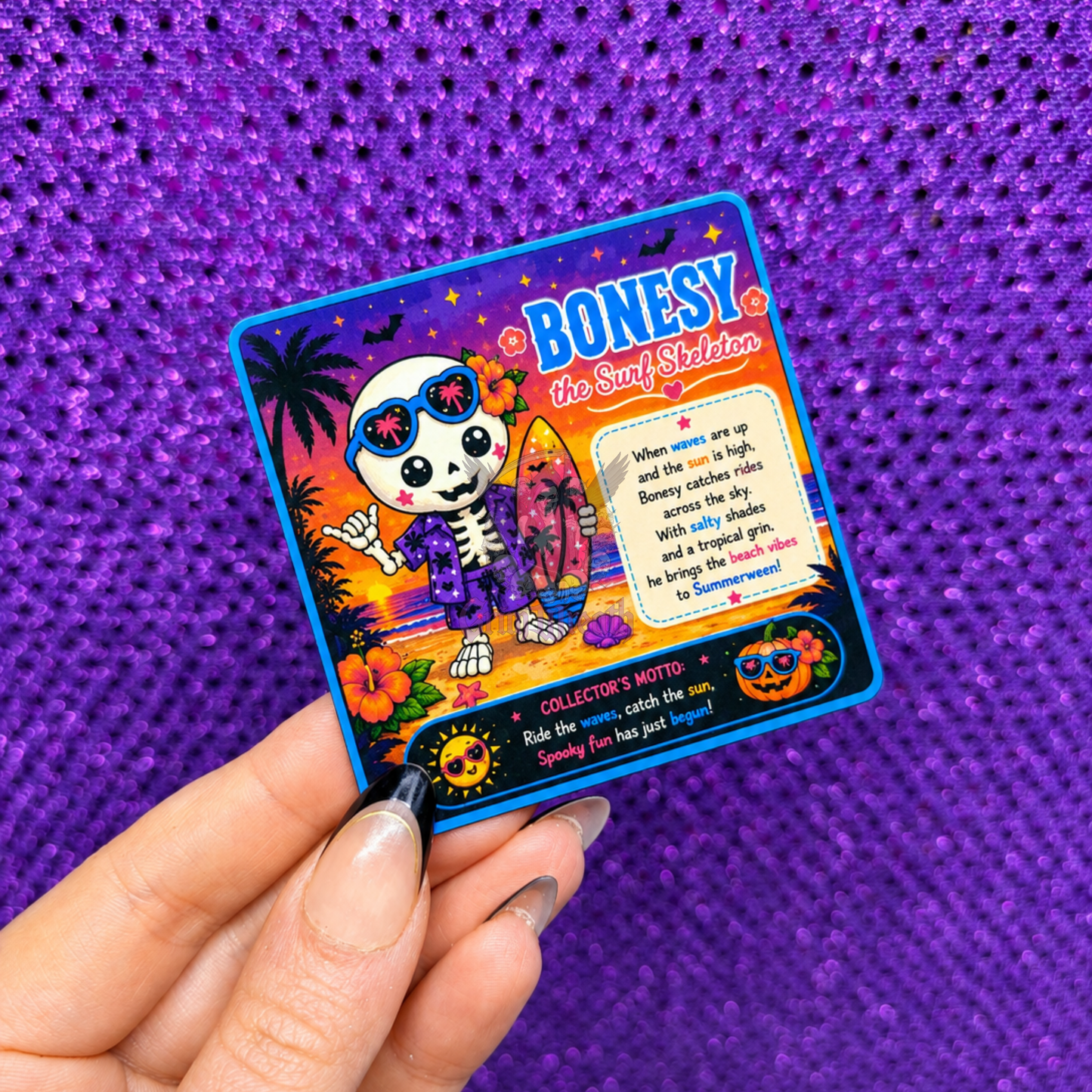 Bonesy the Surf Skeleton Ornament + Collector's Card