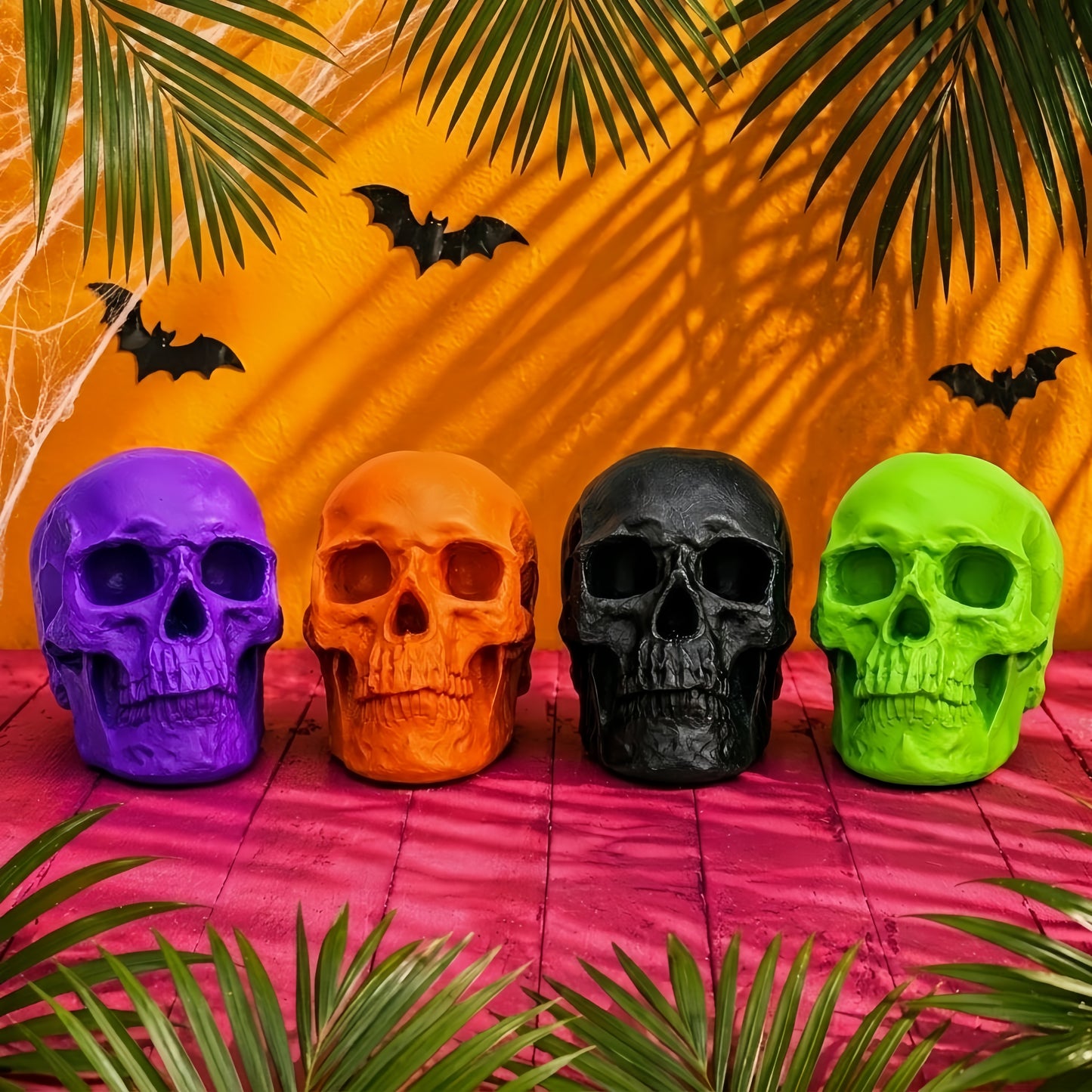 Summerween Neon Skull Planters