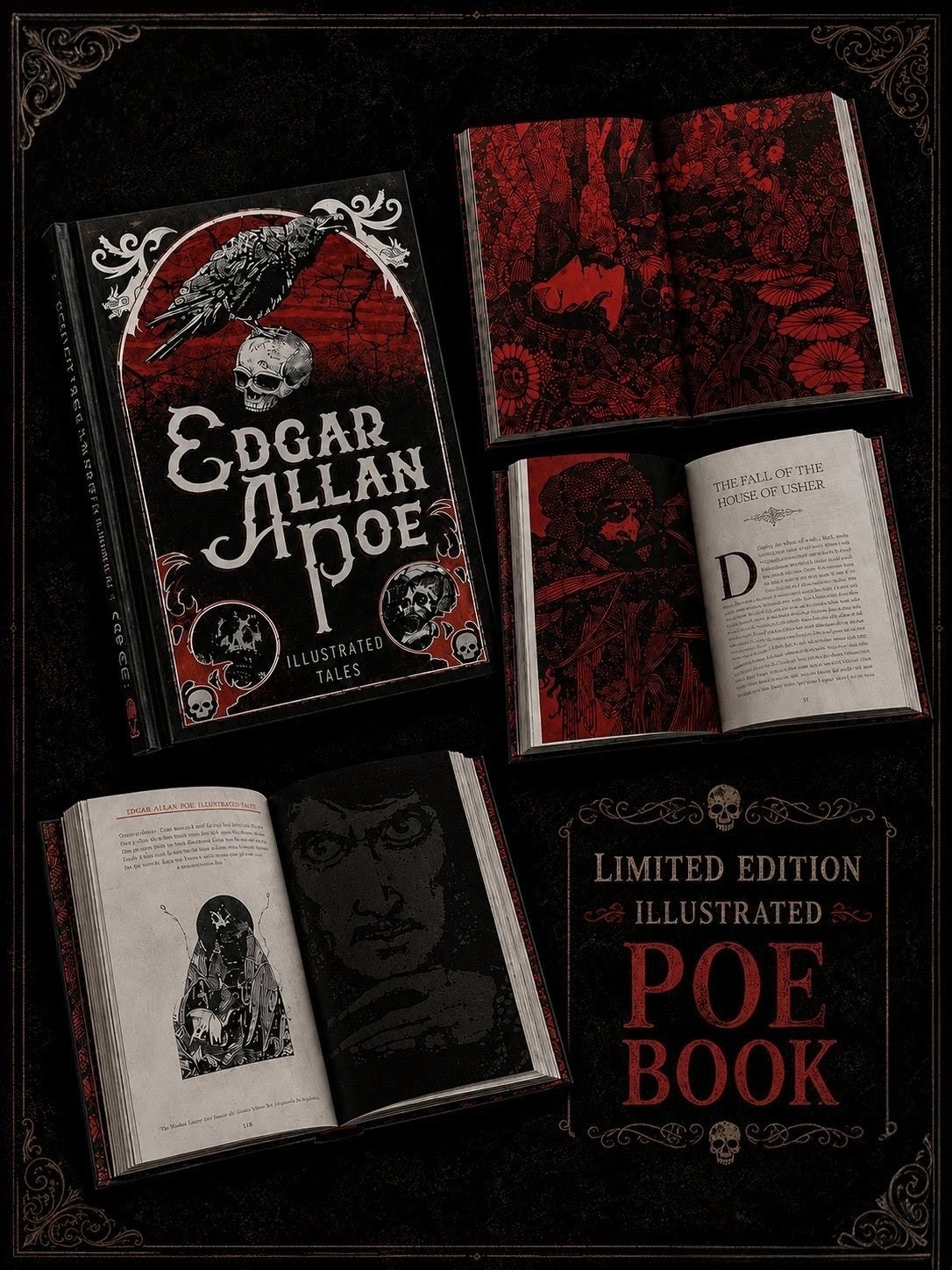 Poe's Mystery Box of Curiosities + Chance to Win Poe Mini Wreath + Limited Edition Illustrated Book