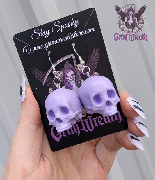 Purple Skull Earrings