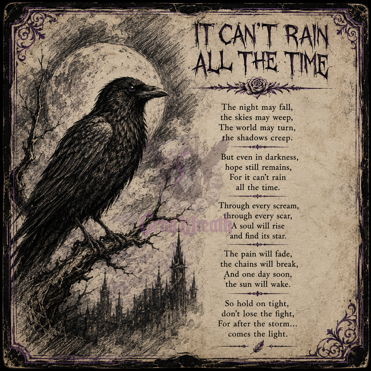 It Can't Rain All the Time Mini Wreath + Collector's Card