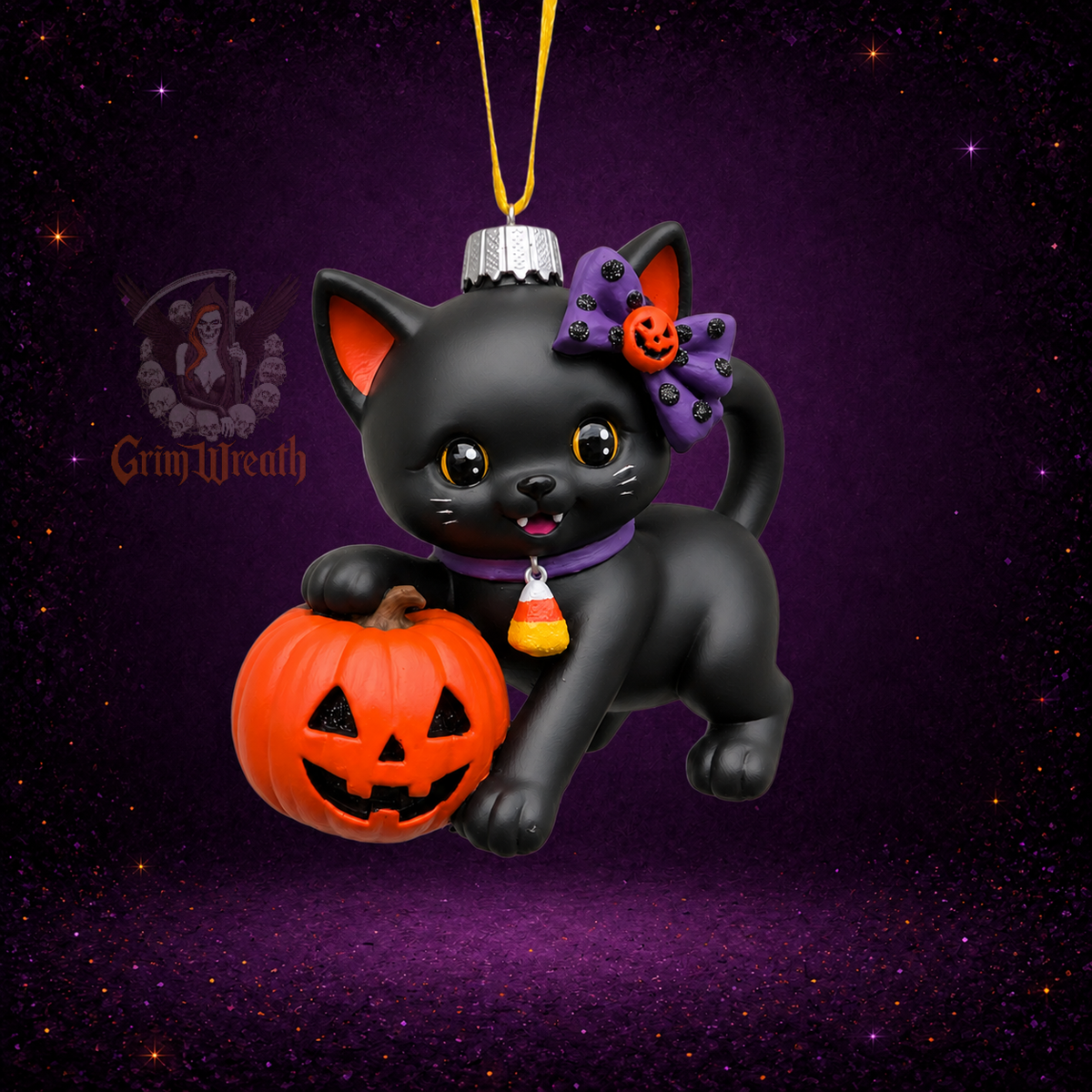 Mew Mew the Halloween Kitty Ornament + Collector's Card