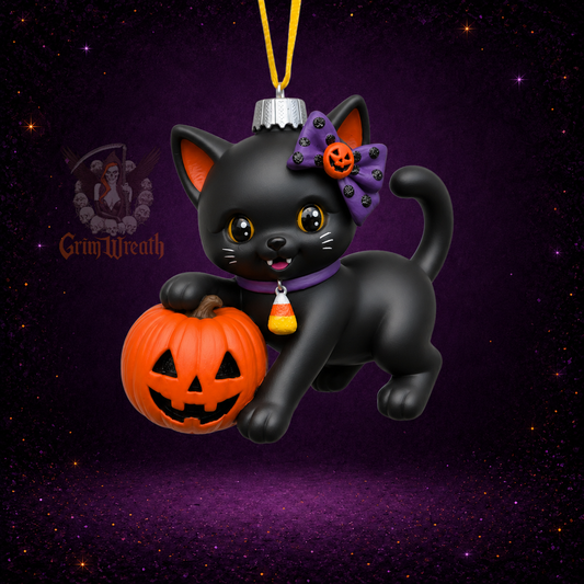 Mew Mew the Halloween Kitty Ornament + Collector's Card