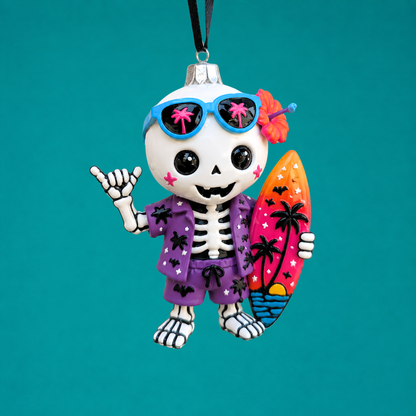 Bonesy the Surf Skeleton Ornament + Collector's Card