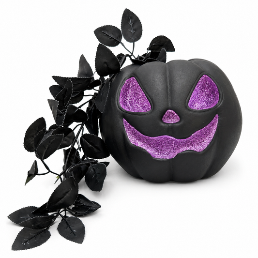 Toxic Purple Glitter Pumpkin Planter