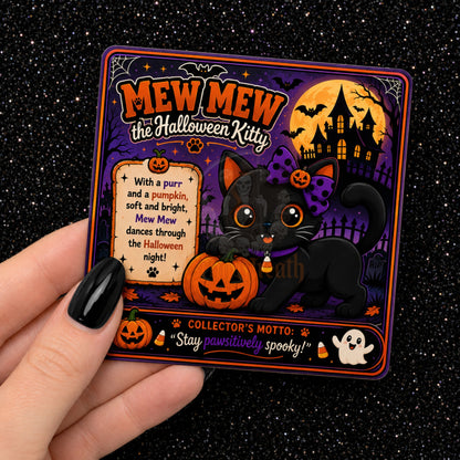 Mew Mew the Halloween Kitty Ornament + Collector's Card