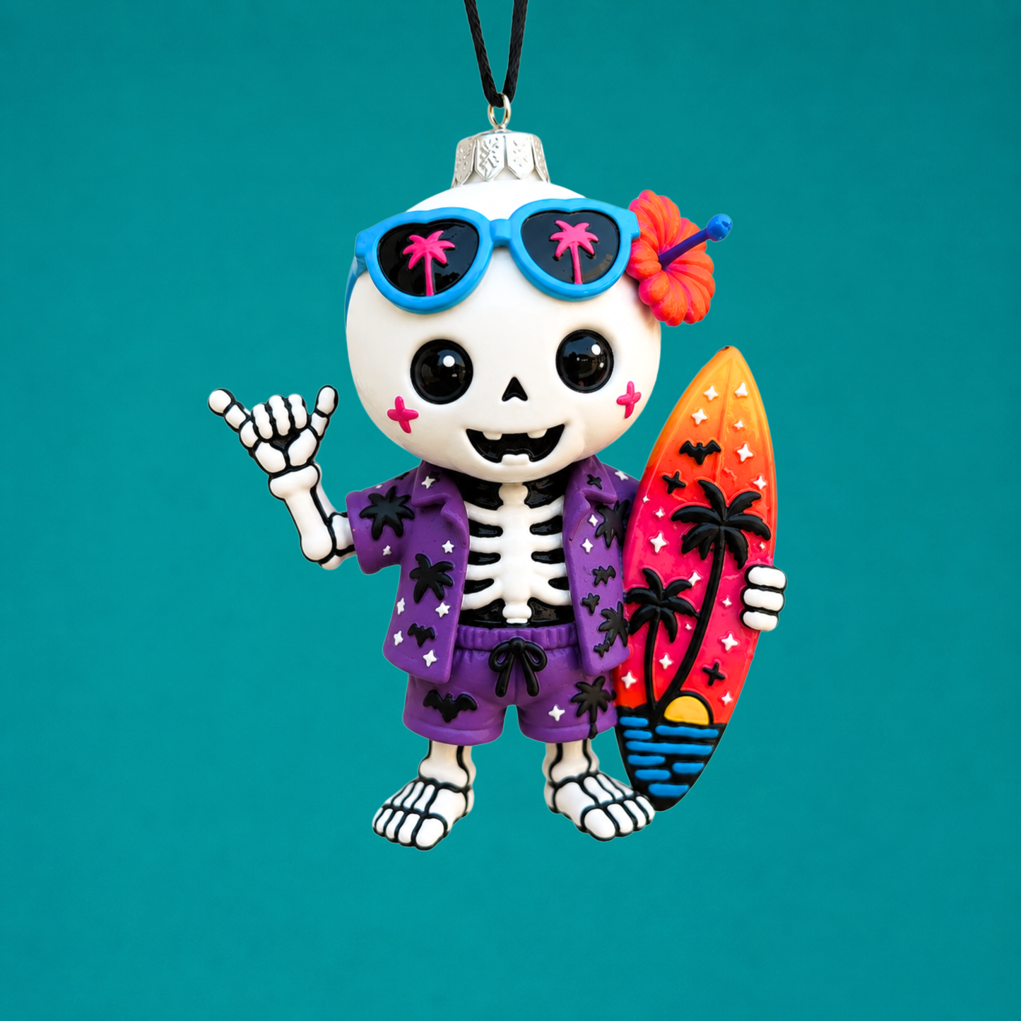 Bonesy the Surf Skeleton Ornament + Collector's Card