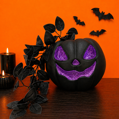 Toxic Purple Glitter Pumpkin Planter