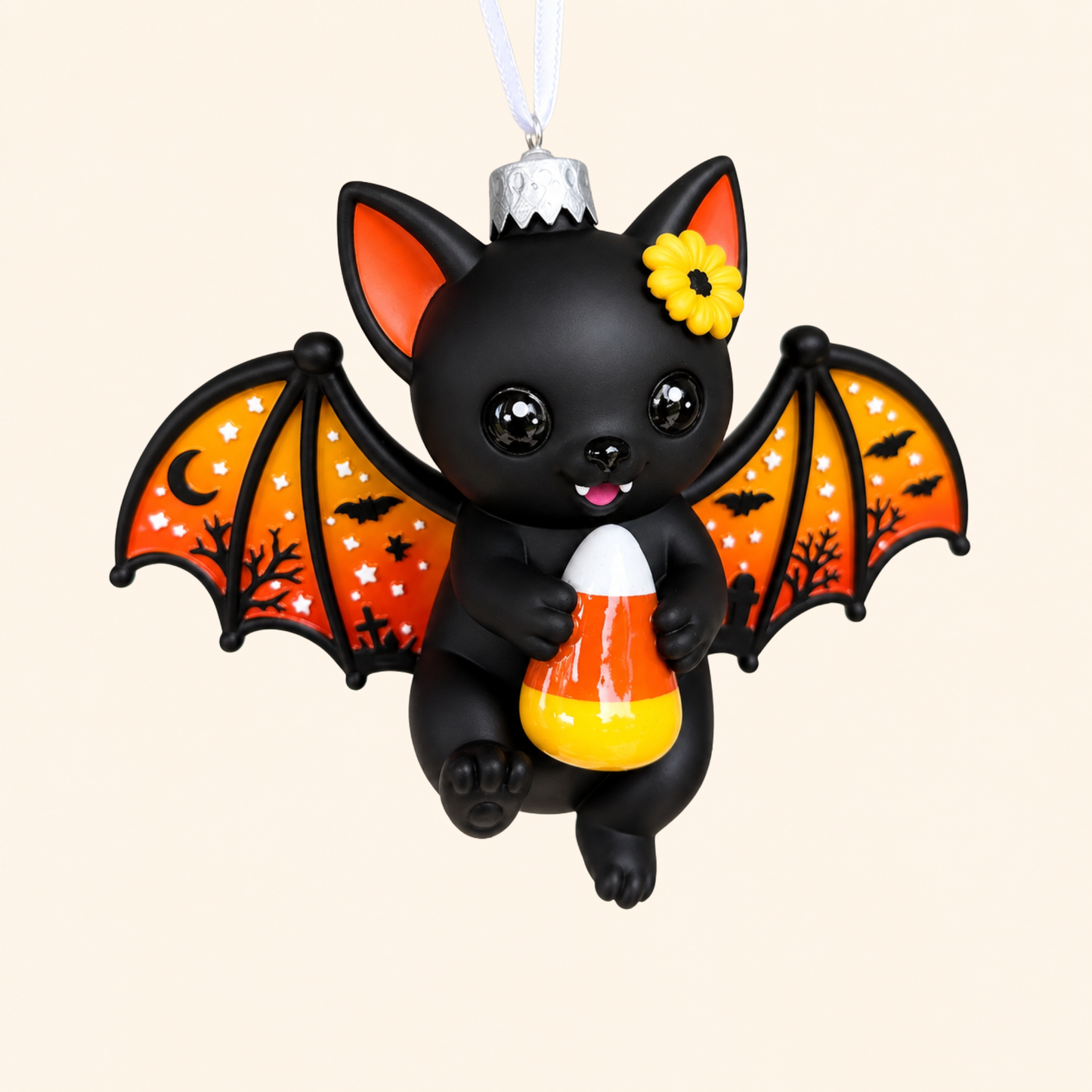 Candi the Candy Corn Bat Ornament + Collector's Card
