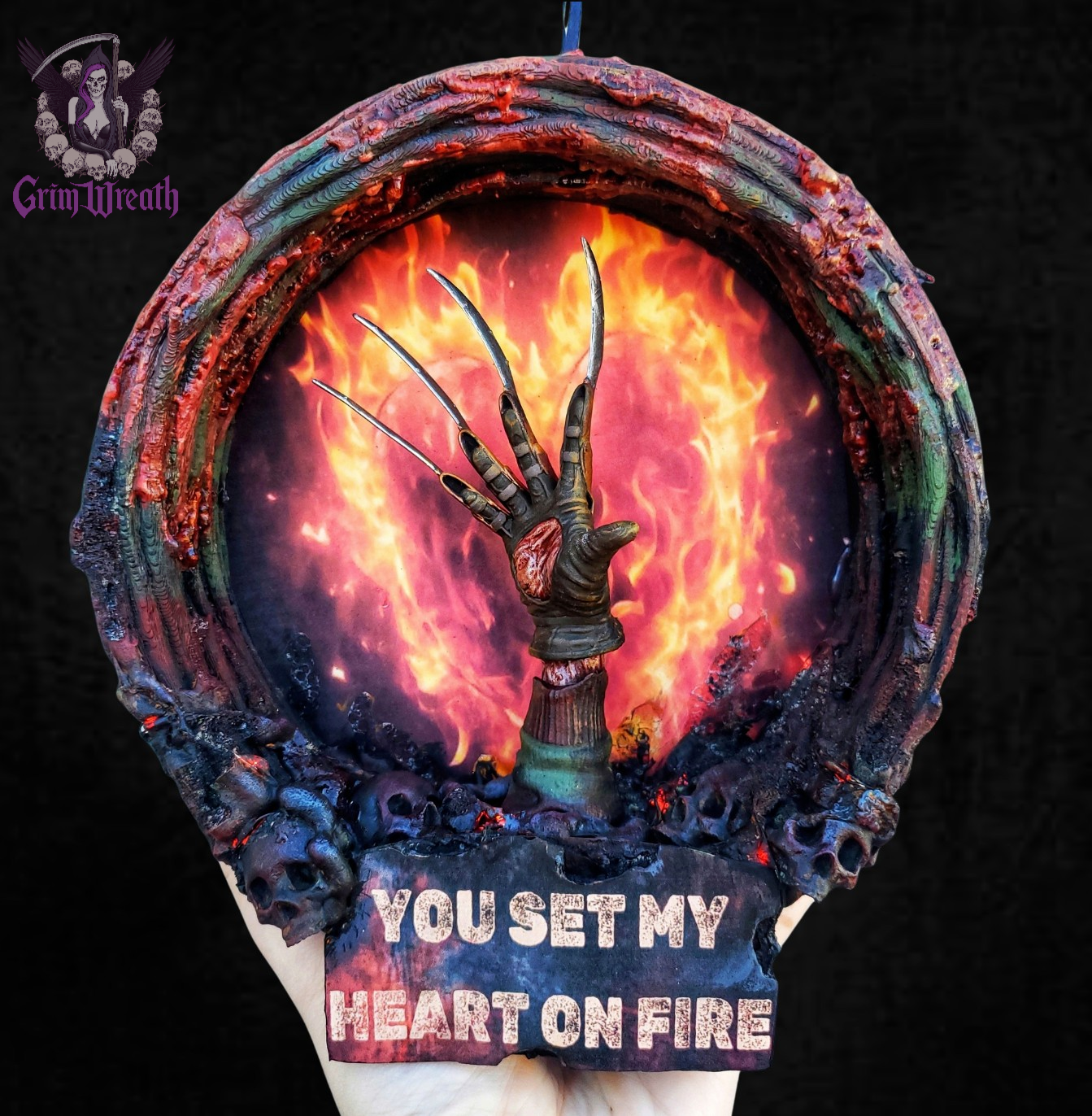 Heart on Fire Mini Wreath