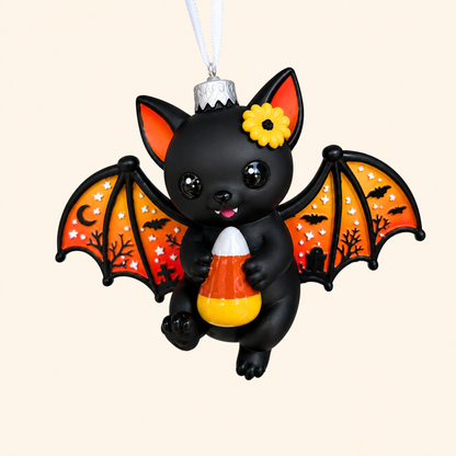 Candi the Candy Corn Bat Ornament + Collector's Card