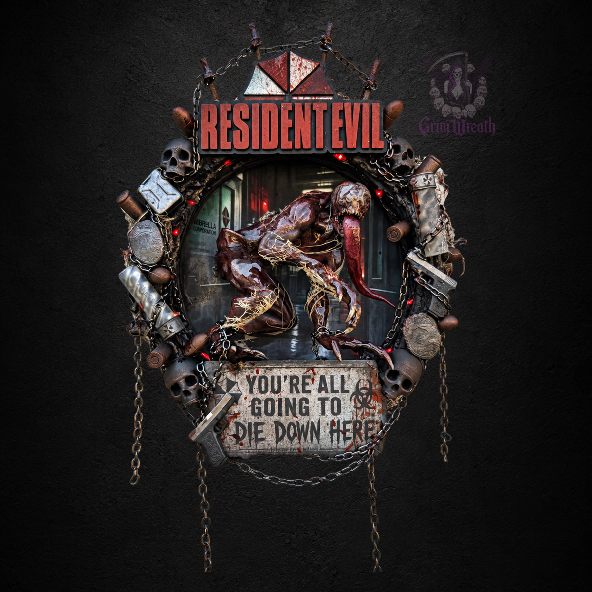 Resident Evil Licker Mini Wreath