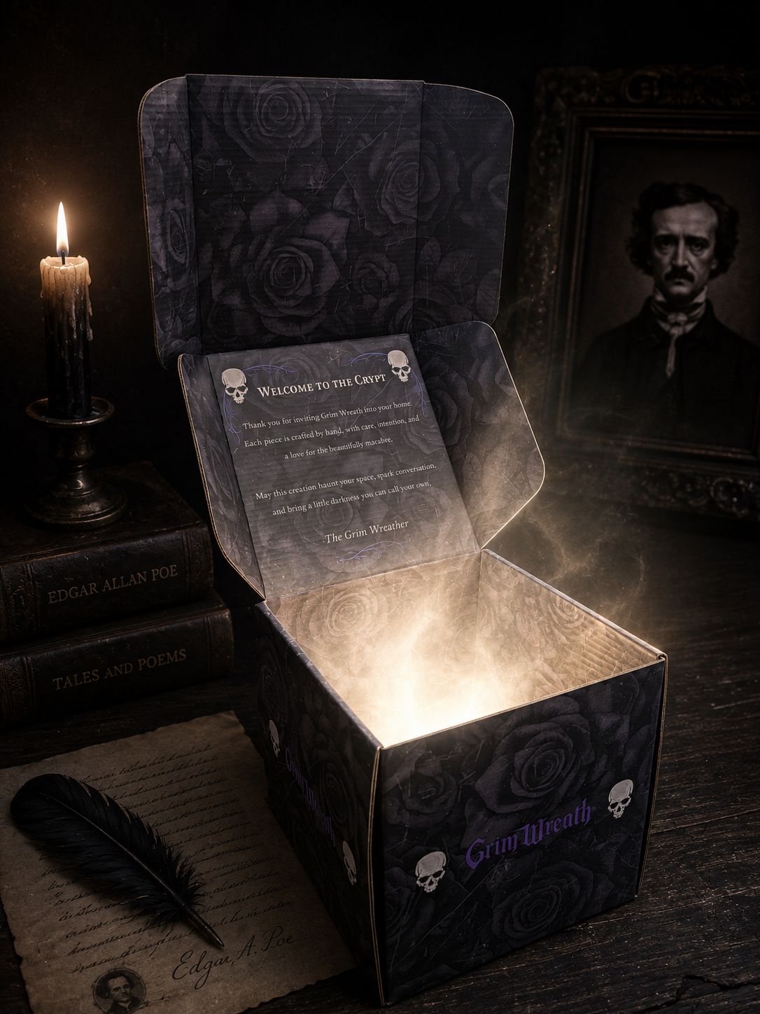 Poe's Mystery Box of Curiosities + Chance to Win Poe Mini Wreath